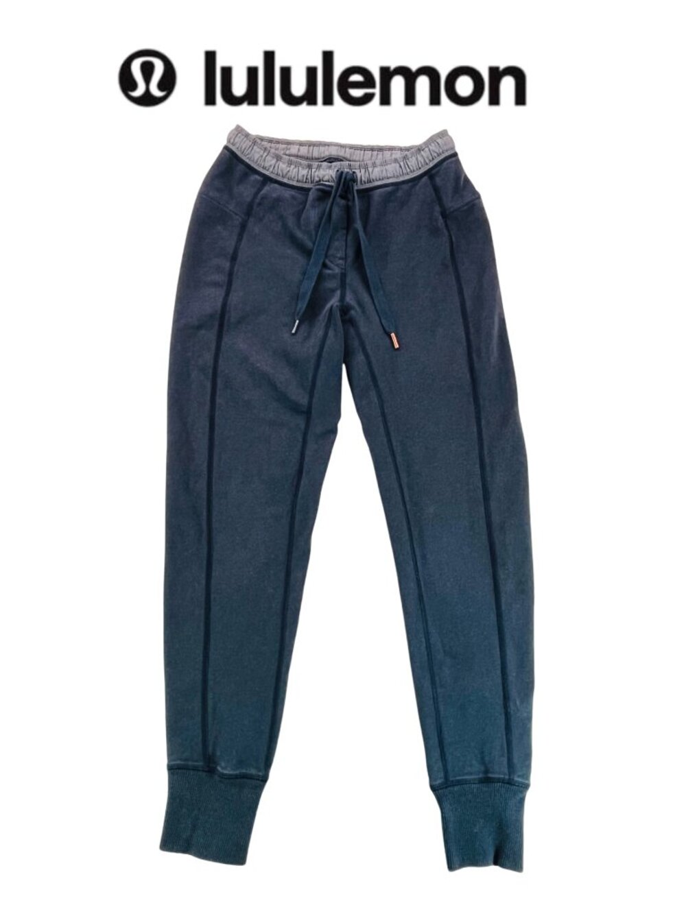 Lululemon Size 4 Ready to Rulu Cotton Terry Jogger Pants in Navy Heather & Gray